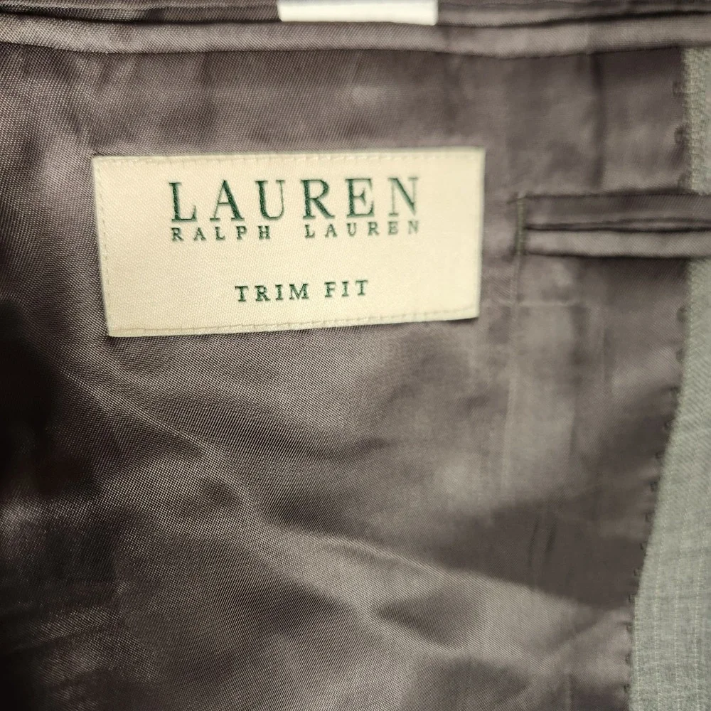 Lauren Ralph Lauren LRL‎ Gray Mens Size 44R 100% Wool Jacket Blazer Sport Coat